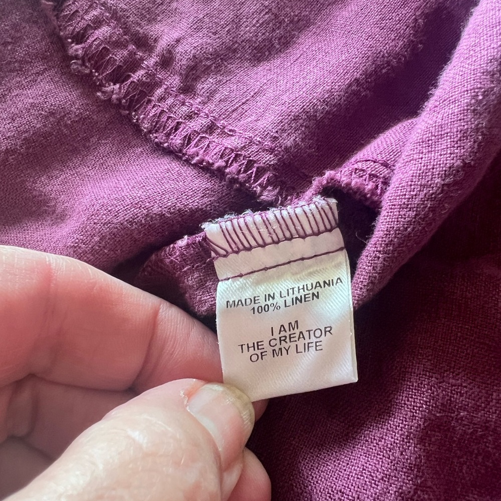 Flax Purple Linen Short-Sleeve Tunic - Picture 5 of 6